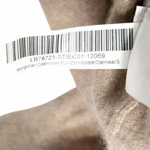 Quince Mongolian Cashmere Full-Zip Hoodie Sweater Small Women's Oatmeal - Picture 11 of 13